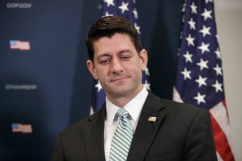 In this April 4, 2017 file photo, House Speaker Paul Ryan of Wis. pauses during a news conference on Capitol Hill in Washington to talk about the failed health care bill. From cancer to addiction, doctors and patient groups are warning that the latest Republican health care bill would gut hard-won protections for people with pre-existing medical conditions. Some GOP moderates who may seal the legislation's fate are echoing those concerns. 