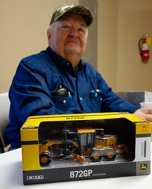 Gary Smith received this toy road skidder at his retirement party Friday, April 28, 2017. His co-workers said they will miss him.