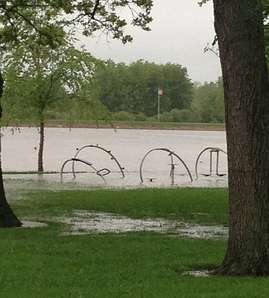 Proctor Park Lake was out of its banks this weekend, due to heavy rains.