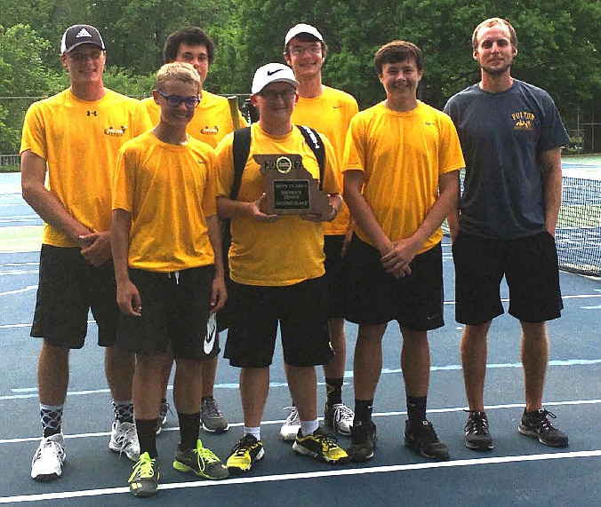 The No. 2 seed Fulton Hornets tennis team bowed to top-seeded Helias in a 5-2 loss for the Class 1, District 8 championship Wednesday night, May 10, 2017 at Washington Park in Jefferson City.