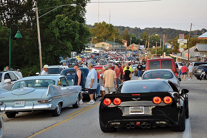 The Bagnell Dam Strip is packed during with classic cars and lake-goers during the Hot Summer Nights festival series each year.
