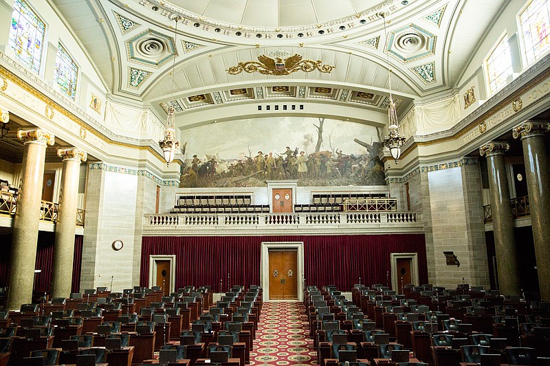 The Missouri House Chambers sit empty awaiting lawmakers' return.