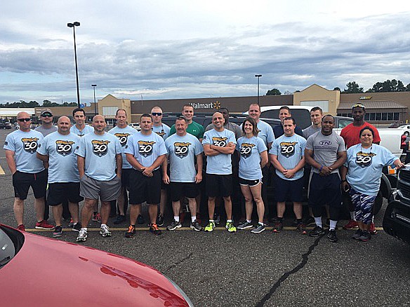 Members of the Texarkana, Ark., Police Department prepare to head down Arkansas Boulevard on Tuesday morning to kick off the 2017 Special Olympics Torch Run. TAPD has participated in the run for nearly 20 years. The group runs the torch 18 miles to the Miller/Hempstead county line, where it is handed off to the Hope Police Department. The opening ceremony for the Special Olympics Arkansas Summer Games is Thursday evening at Harding University in Searcy Ark.