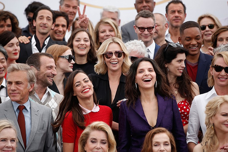 Actors and directors form former Cannes selections pose for photographers during the photo call for the 70th Anniversary of the international film festival, Cannes, southern France, Tuesday, May 23, 2017. 