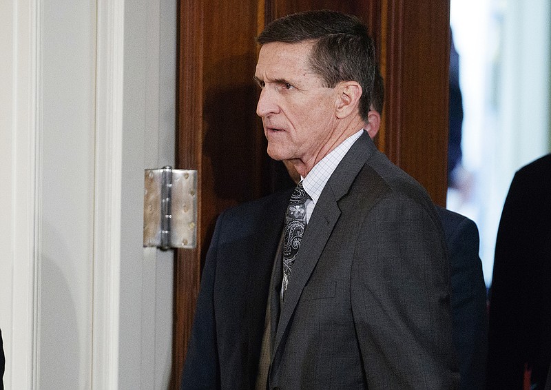 Mike Flynn arrives in February for a news conference in the East Room of the White House in Washington. 