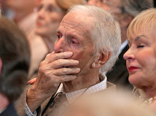 Former team owner Robert Yates reacts to being named as a member of the class of 2018 during Wednesday's announcement at the NASCAR Hall of Fame in Charlotte, N.C.