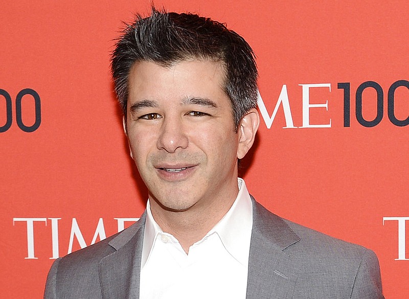 In this April 29, 2014 file photo, Uber CEO Travis Kalanick arrives at the 2014 TIME 100 Gala in New York. 