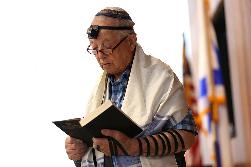 Harold Katz, photographed Thursday May 19, 2017 in the synagogue at his residence in Chicago, is a Holocaust survivor living in Chicago who will have his bar mitzvah for the first time at the age of 89.  Katz attends morning prayers every morning. 