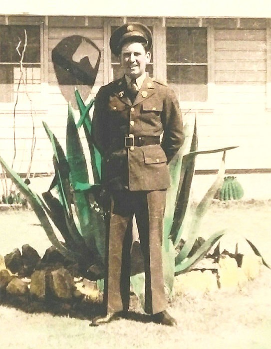 Courtesy of Kay Hofstetter 
Gilbert Hofstetter is pictured in his Army dress uniform while training with the 7th Cavalry Regiment at Fort Bliss, Texas. The Moniteau County soldier was killed during the Battle of Leyte in 1944. 