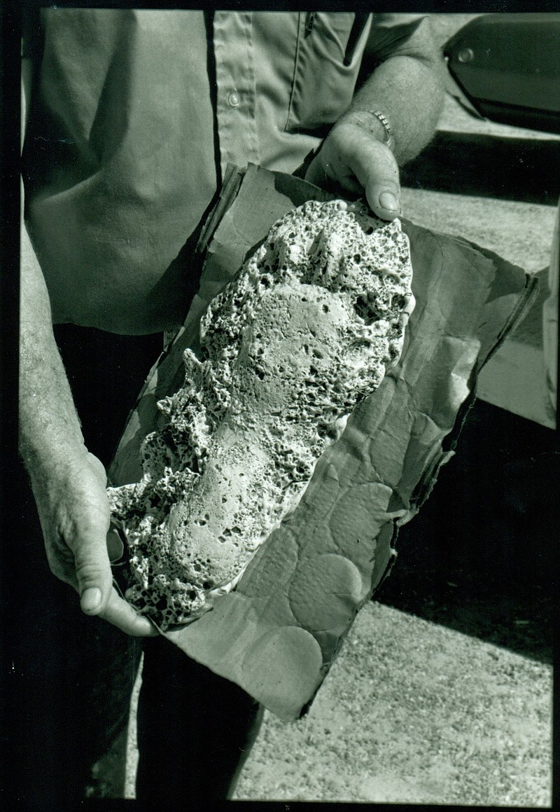 After the 1971 reported sighting of a 7-foot, hairy creature in Fouke, Ark., monster mania swamped the small, Miller County community. Willie Smith, a soybean farmer, made a mold of a three-toed footprint he found in his fields. Smith later made copies of the mold and sold them as souvenirs. The original cast was destroyed in a fire.