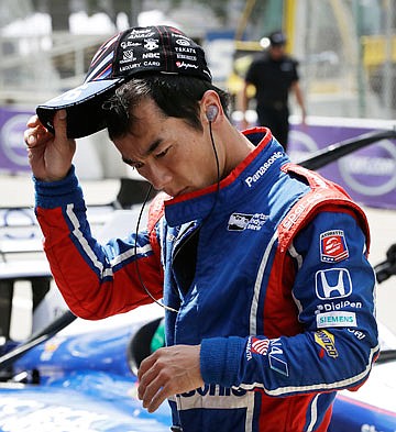 Takuma Sato prepares for a practice session Friday for the Detroit Grand Prix doubleheader on Belle Isle in Detroit.
