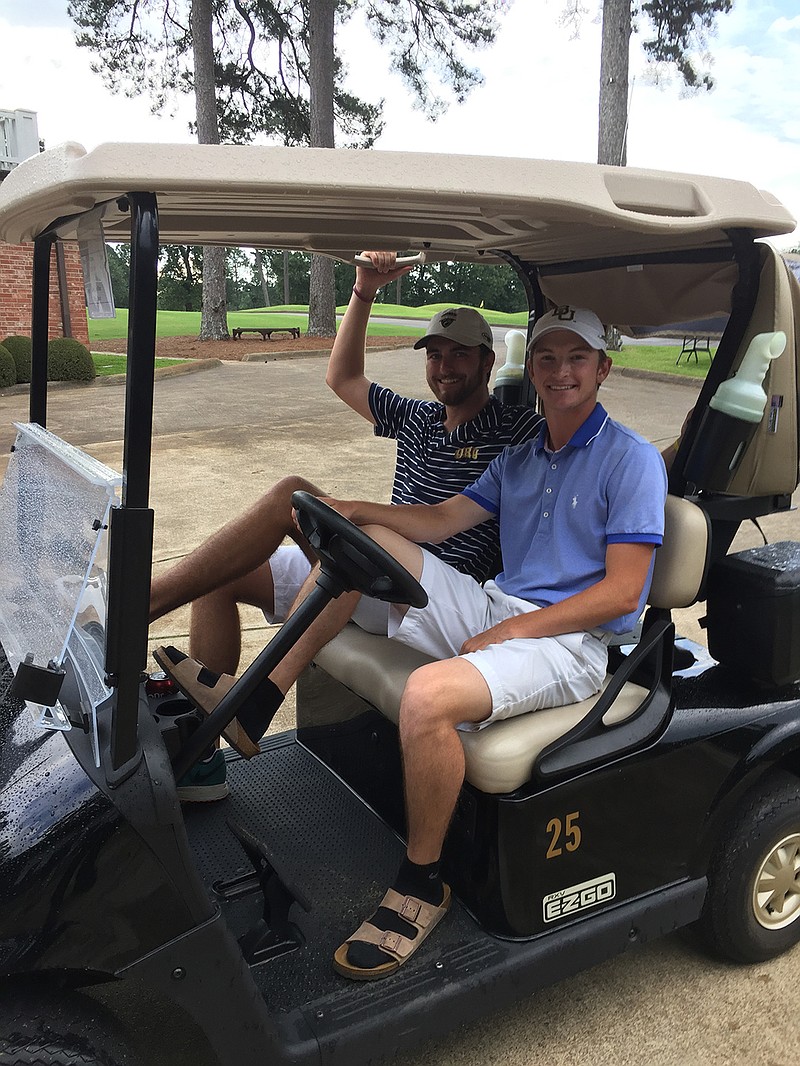 Former Texas High golfers Grayson Jones, left, and Garrett May won the Four States Invitational by 18 shots after shooting 62 in the final round at Texarkana Country Club.