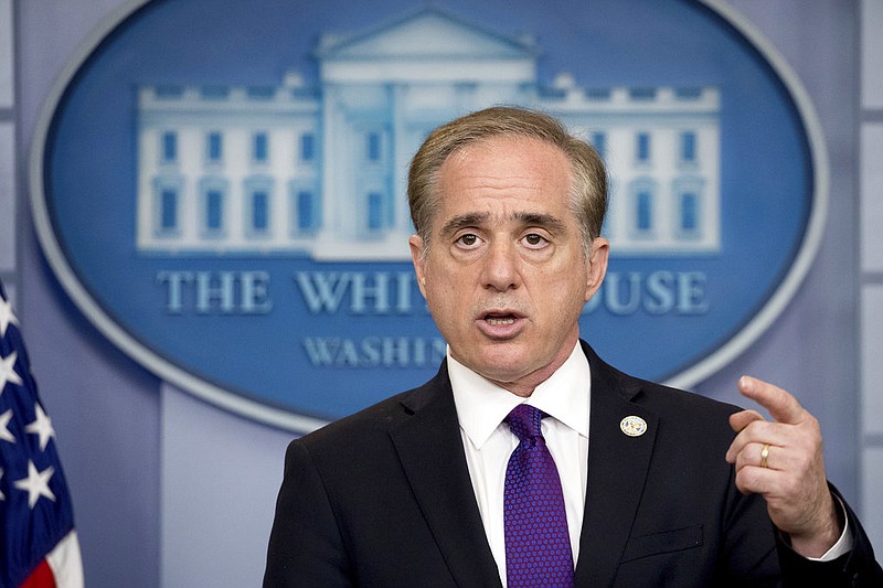Veterans Affairs Secretary David Shulkin speaks at the daily press briefing at the White House in Washington, Monday, June 5, 2017. Shulkin said Monday the department will be overhauling its electronic health records, adopting a commercial product used by the Pentagon that he hopes will improve care for veterans and reduce wait times for medical appointments. 