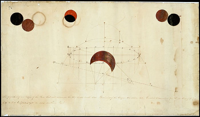 These astral projections were made from the 1846 solar eclipse. They are part of the Kirby-Ridgway-Lightholder Family Papers (CA6360) at the State Historical Society of Missouri.