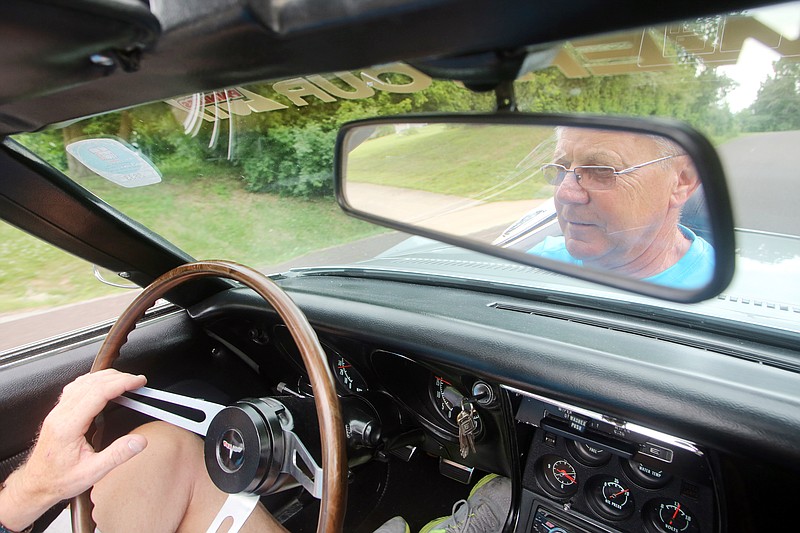 Shelby Kardell/News Tribune
Norb Bax drives his 1968 Corvette Stingray down local roads near his house in Jefferson City on Thursday, June 22, 2017. "I build my cars to be used," he said. Bax frequently makes long road trips with the classic car, which he refurbished close to its original design.