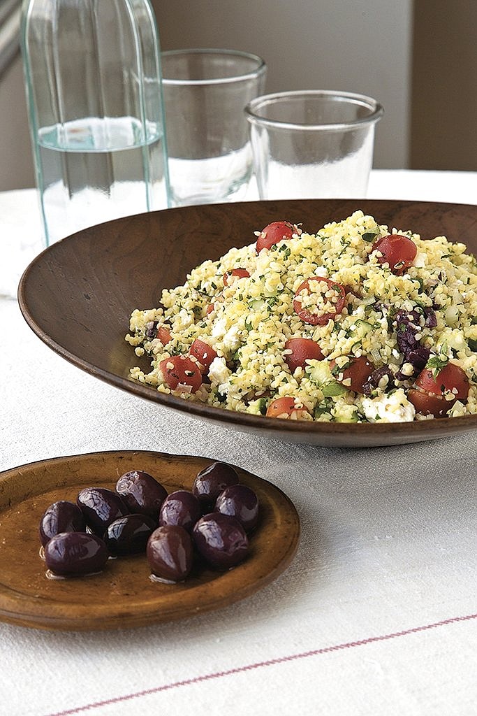 This August 2015 photo shows a Greek tabbouleh salad in New York. This dish is from a recipe by Katie Workman. (Todd Coleman via AP)