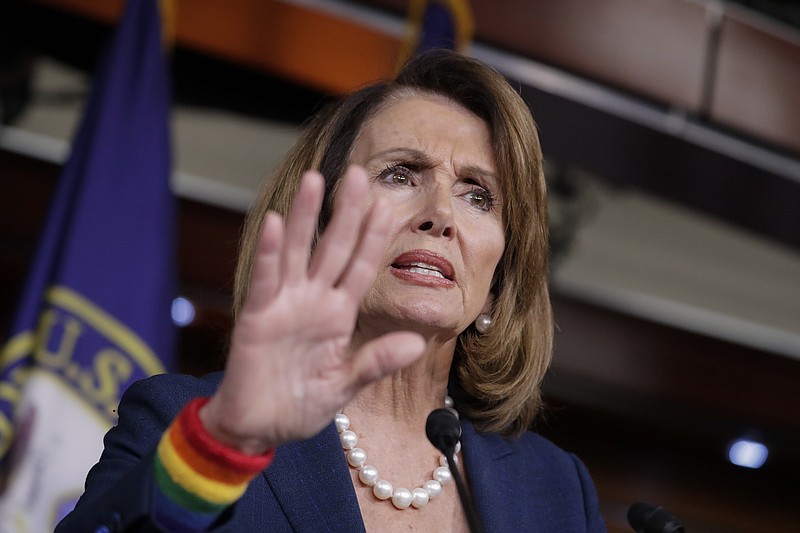 House Minority Leader Nancy Pelosi, D-Calif., speaks during a weekly news conference on Capitol Hill in Washington, Friday, June 9, 2017. Democratic Party divisions are on stark display after a disappointing special election loss in a hard-fought Georgia congressional race. (AP Photo/J. Scott Applewhite)