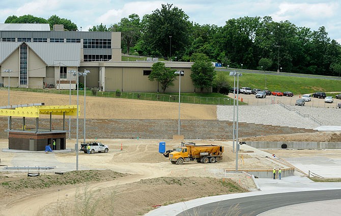 Construction continues Thursday on Helias High School's athletic complex, which, the school announced Friday, will be named Crusader Athletic Complex. The football stadium will be named after former coach and teacher Ray Hentges.