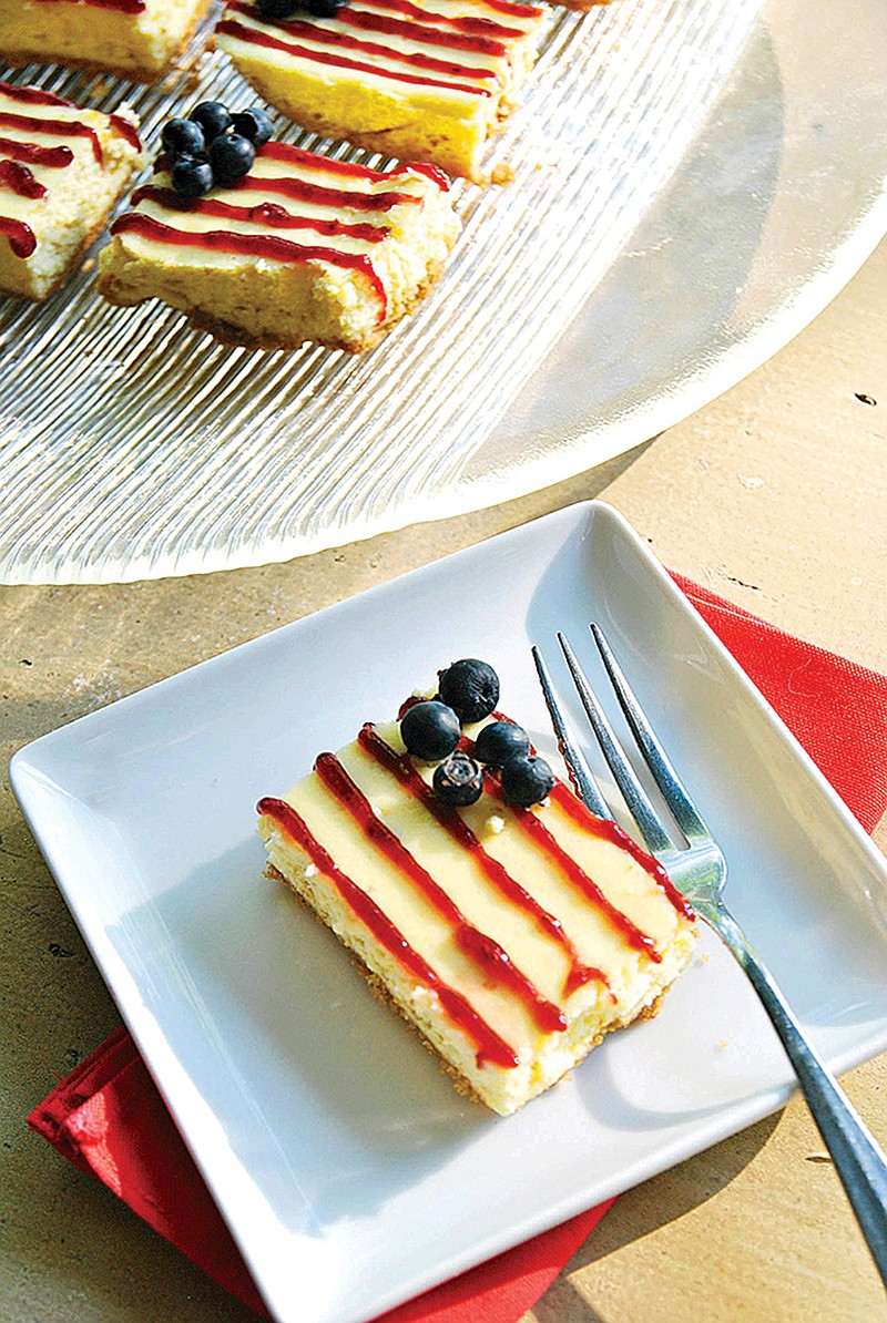 American Flag Cheesecake Bars. 