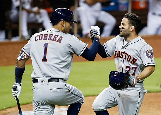 The Astros' double play comination of shortstop Carlos Correa and second baseman Jose Altuve could start for the American League in the All-Star Game.