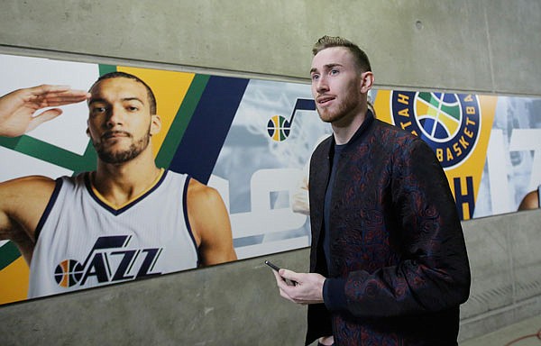 In this April 28 file photo, Jazz forward Gordon Hayward arrives for Game 6 of an NBA first-round playoff series against the Clippers in Salt Lake City. Hayward has chosen to sign with the Celtics and reunite with coach Brad Stevens, making the announcement Tuesday evening on The Players' Tribune site.