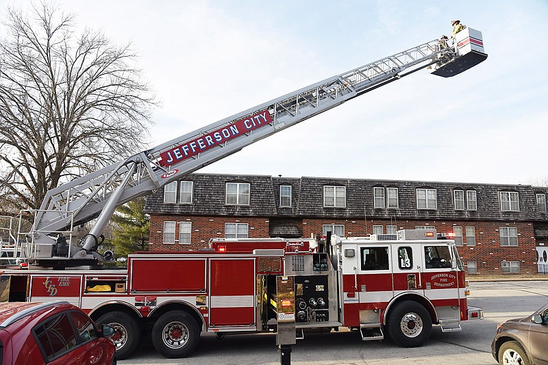 Jefferson City firefighters battled a blaze in February 2017 in apartments at Senate Court. Several units were dispatched to fight the multi-unit fire to prevent it from spreading to other apartments in the building.