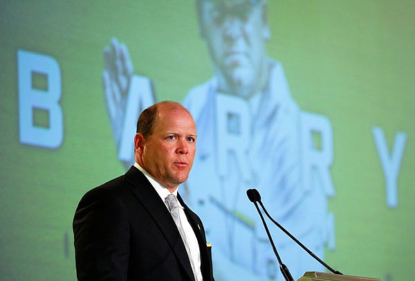 Missouri coach Barry Odom speaks Wednesday during the Southeastern Conference's media days in Hoover, Ala.