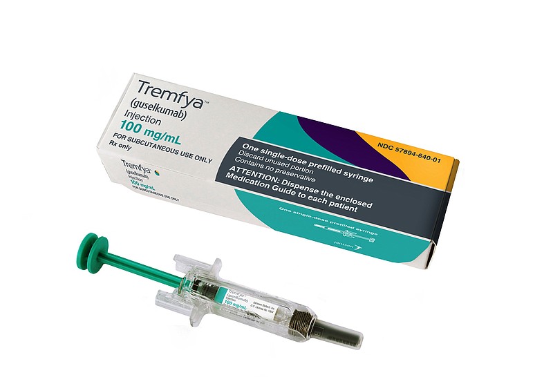 <p>AP</p><p>This photo shows the drug Tremfya, approved by the Food and Drug Administration for people with moderate to severe plaque psoriasis.</p>