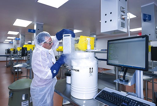 <p>AP</p><p>Human T cells belonging to cancer patients arrive at Novartis Pharmaceuticals Corp.’s Morris Plains, N.J., facility. This laboratory is where the T cells of cancer patients are processed and turned into super cells as part of a new gene therapy-based cancer treatment Novartis is a part of.</p>