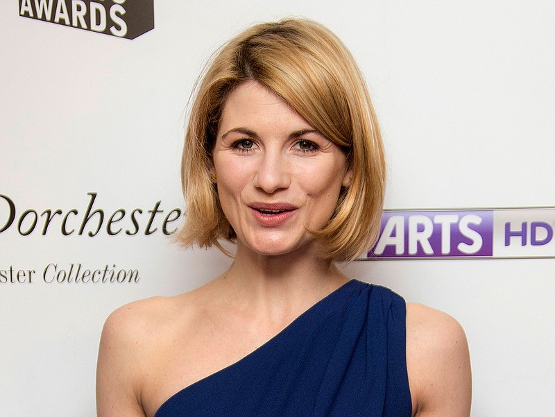 In this file photo dated Monday, Jan. 27, 2014, British actress Jodie Whittaker, who starred in TV series Broadchurch, arrives for South Bank Sky Arts Awards 2014, held at the Dorchester hotel in central London. The BBC has announced Sunday July 16, 2017,  Jodie Whittaker is the next star of the long-running science fiction TV series "Doctor Who" set to become the first woman to take the leading title role. 