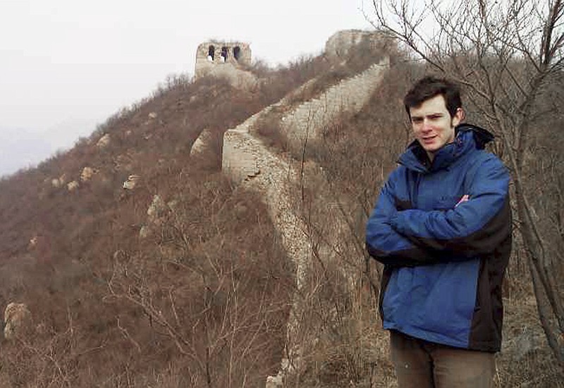 This undated photo provided by Jennifer McLean shows her son, University of Montana student Guthrie McLean, on the Great Wall of China. Guthrie was arrested Sunday, July 16, 2017, after a June 10 altercation with a taxi driver in the city of Zhengzhou, China, and accused of intentionally injuring the taxi driver. A family friend, Tom Mitchell, says Mclean was trying to protect his mother after the driver attempted to rough her up following a fare dispute. (Jennifer McLean via AP)