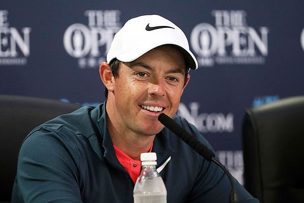 Rory McIlroy speaks Wednesday ahead of the British Open at Royal Birkdale in Southport, England.