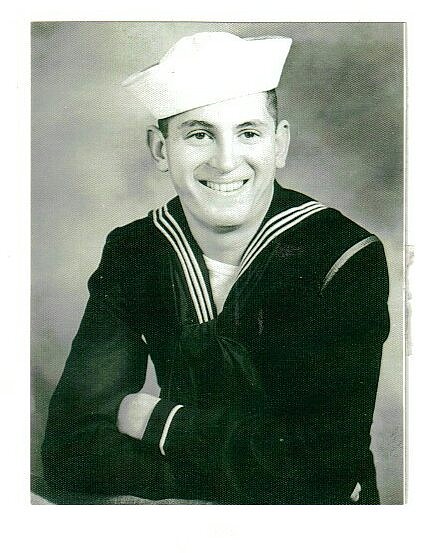 <p>Courtesy of Jean Woelfel</p><p>Pictured in his naval uniform in 1943, Pat Zimmerman trained as a combat medic at a naval school in San Diego but was later assigned to the 4th Marine Division.</p>