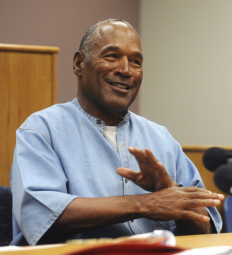 <p>AP</p><p>Former NFL football star O.J. Simpson attends his parole hearing at the Lovelock Correctional Center in Lovelock, Nevada last week.</p>