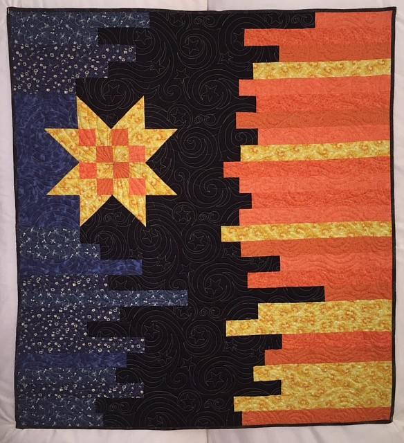 This solar eclipse quilt — made by members at First Presbyterian Church in Fulton — is headed to the Covenant Point Presbyterian Church Camp's Solar Eclipse Quilt Auction and Luncheon Aug. 21 in Holts Summit. (Submitted photo)