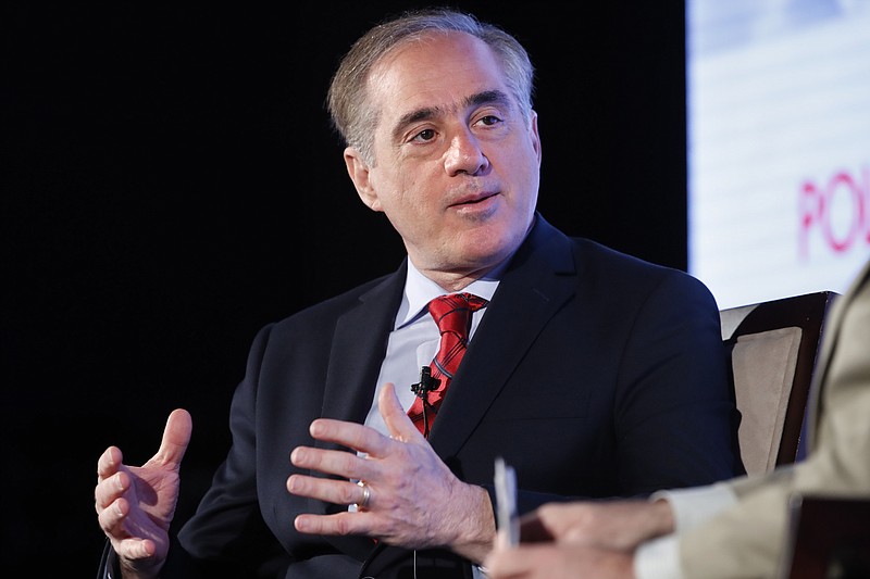 FILE - In this June 23, 2017 file photo Veteran Affairs Secretary David Shulkin speaks in Washington. The House overwhelmingly approved a $3.9 billion emergency spending package to address a budget shortfall at the Veterans Affairs Department that threatens medical care for thousands of veterans. (AP Photo/Jacquelyn Martin, File)