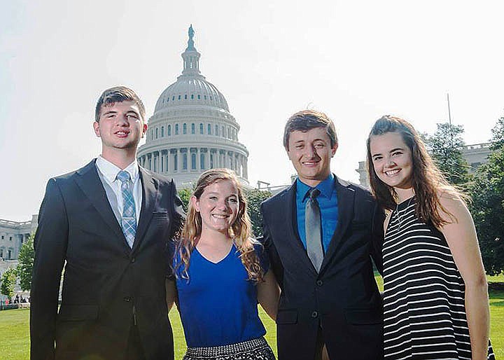 Local students who were a part of the Missouri Electric Youth Tour to Washington, D.C., were, from left, Justin Schroder of Florence, Tiffany Larm of Boonville, Cole Schlup of California and Emily Imhoff of Boonville. (Photo submitted)