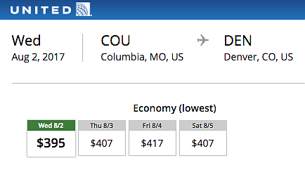 United Airlines began offering direct flights from Columbia to Denver Aug. 1.