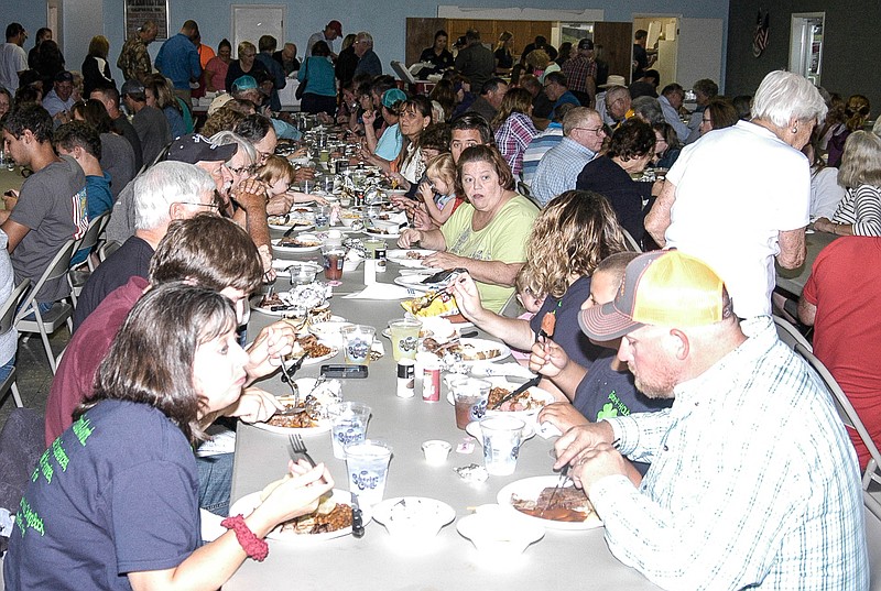 The crowds came out this year, as every year, to enjoy the Cattlemen's Steak Dinner, served at the Moniteau County Fair. 