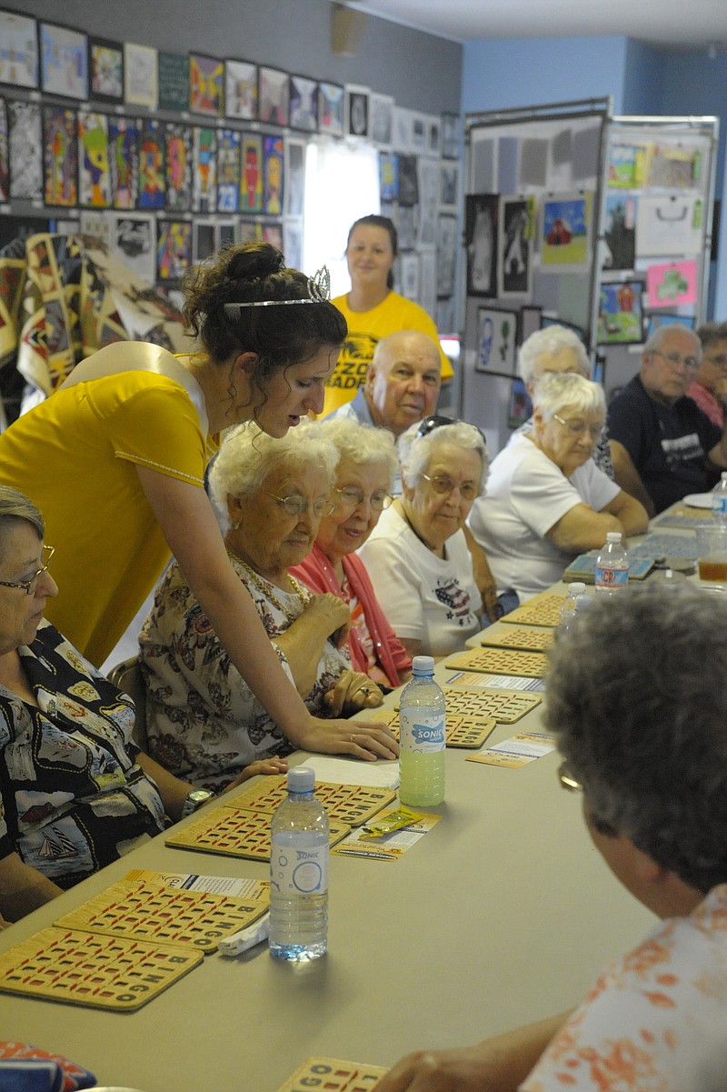 The 2017 Moniteau County Fair Queen helped calling Bingo Aug. 10 at the Moniteau County Fair senior citizens day.