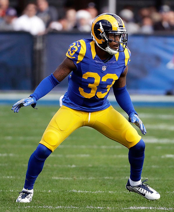 In this Dec. 24, 2016 file photo, Rams cornerback E.J. Gaines watches the play during the first half of a game against the 49ers in Los Angeles. 