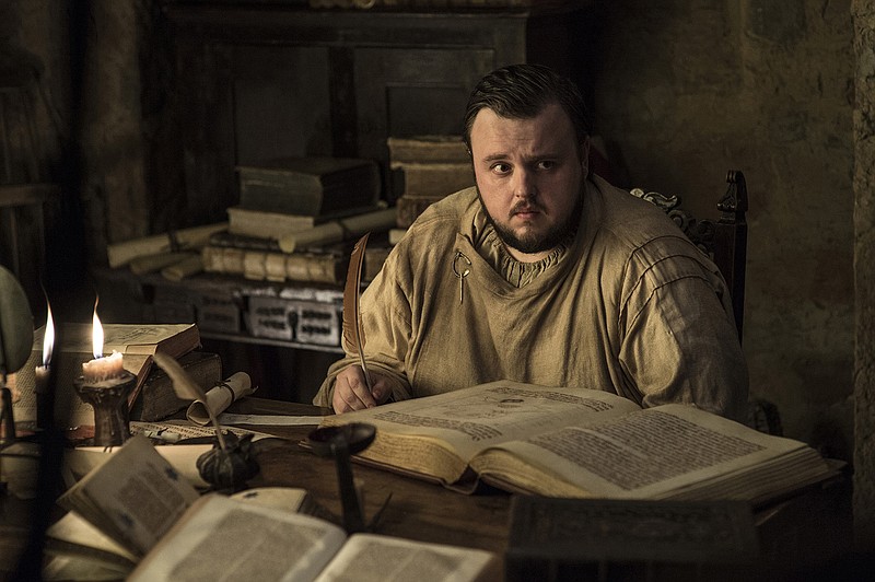 This image provided by HBO shows John Bradley as Samwell Tarly in HBO's "Game of Thrones." Samwell Tarly knows more than the maesters of the Citadel. Littlefinger knows more than Arya. And Bran knows more than anyone in "Game of Thrones." The imbalance in knowledge can be a dangerous thing. Economists call it "asymmetric information," when one party in a transaction knows more than the other and can exploit the advantage. It can be bad for economies. And it's certainly bad for the people of Westeros as the threat of Whitewalkers drew closer in the seventh season's fifth episode, Eastwatch.