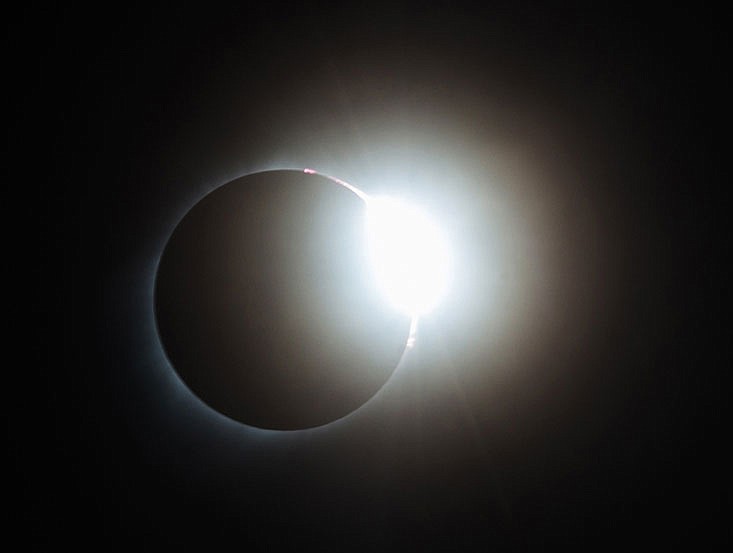 The diamond ring signals the end of the solar eclipse's period of totality.