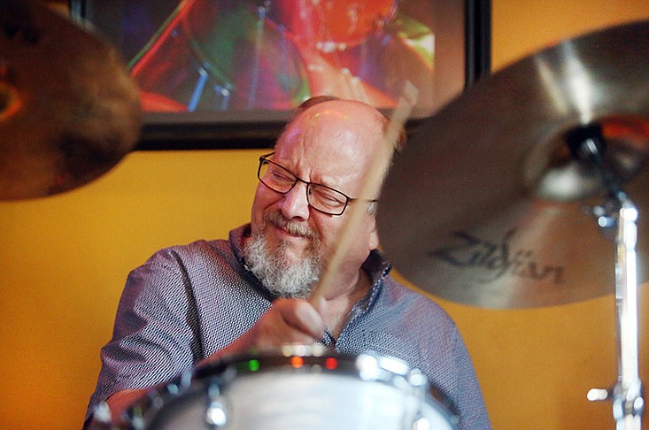 Monte Safford plays the drums Tuesday, July 25, 2017, during the Capital Jazzfest Jazz Jam Fundraiser held at the Mission in Jefferson City. Proceeds from the event were designated for Jazz Forward Initiative, Inc., the non-profit that sponsors the Capital Jazzfest and Jazz On Wheels programs.