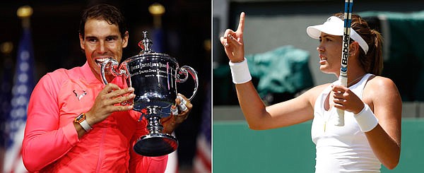 Rafael Nadal (left) and Garbine Muguruza are the No. 1 singles players in the world in the latest tennis rankings.