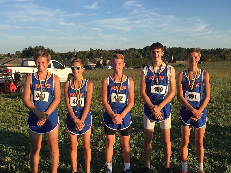 California varsity boys Austin Bolin, Caden Kirksey, Jordan Bondurant, Isaac Ash and Trevoir Porter all won medals during the Lebanon Yellowjacket Invitational Sept. 11. (Submitted photo)