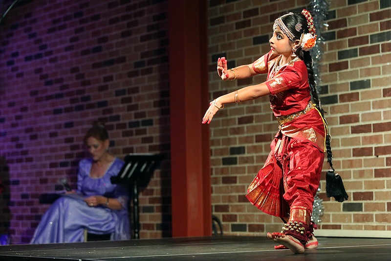 Prathyankara Premkumar, 9, performs Tuesday during the Mid-Missouri's Got Talent show at Avenue HQ. The third-annual talent show supports the United Way of Central Missouri.