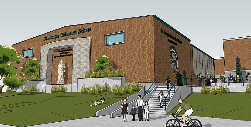 Architect's rendering of the new addition to be built at St. Joseph Cathedral School. 