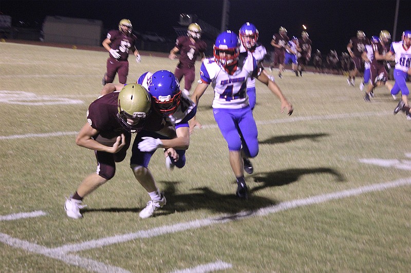 The California Pintos suffered a 55-14 defeat at the hands of Eldon Sept. 15. (Democrat photo/ Kevin Labotka)