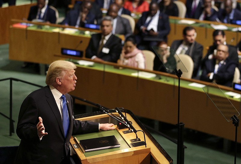 <p>AP</p><p>President Donald Trump speaks Tuesday during the United Nations General Assembly.</p>